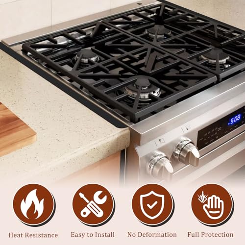 2 Pack Expandable Stainless Steel Stove Gap Covers (13.8"-27.6"), Retractable Fill the Gap Between Stove & Counter Top wit...
