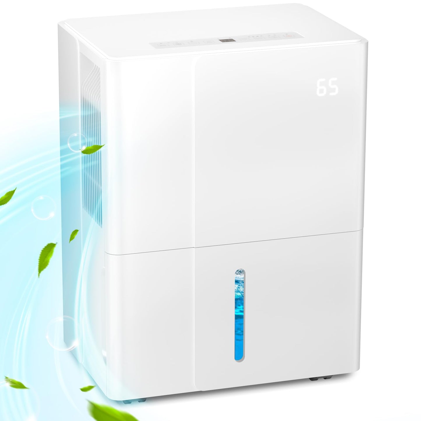 Zafro 2000 Sq.Ft. Dehumidifier for Home Bedrooms, 1.2Gal Water Tank With Smart Control, Timing Device For Medium Size Rooms, 25 Pints (White)