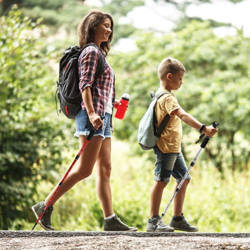 Ynaize 2 Pack Hiking Poles for Junior, Nordic Walking Trekking Pole Hiking Sticks Lightweight Collapsible & Shock-Absorben...