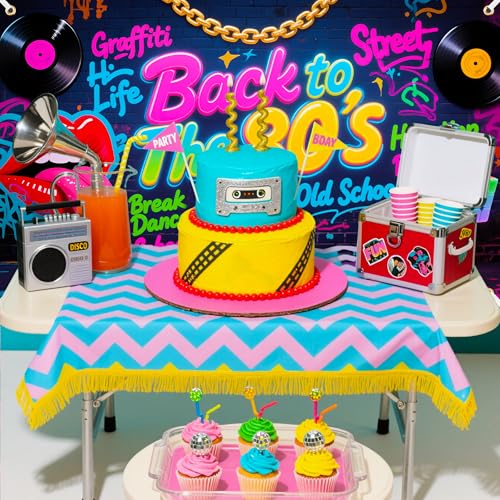 Back to The 80's Backdrop 6x3.6 ft 80s Party Decorations 80s Backdrop Hip Hop Graffiti Wall Birthday Party Supplies 1980 P...