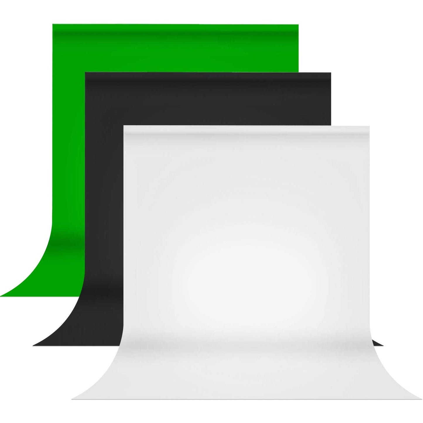 Julius Studio 9 X 13 Ft. White, Black, Green Chromakey Background Backdrop Screen Bundle, Premium High Density > 150Gsm Fabric A