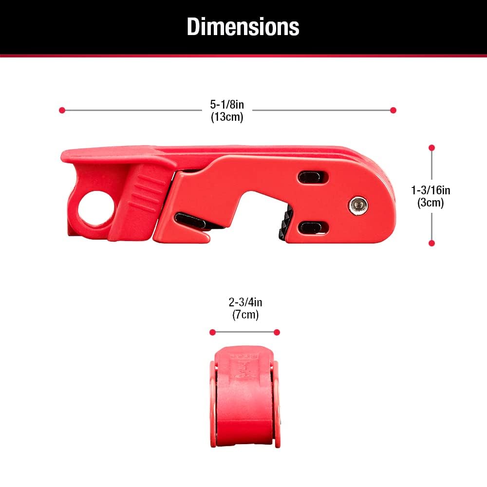 Master Lock Red Electrical Box Circuit Breaker Lockout, Tagout Breaker Box Lock for Standard Single and Double Toggles, 493B, 24 Amps