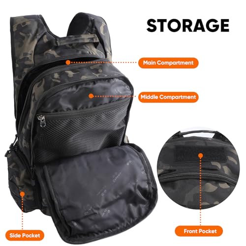 Fortune Edge 35L Tactical Backpack for Men, MOLLE Military Bug Out Bag, Waterproof Rucksack for Hiking with Hydration Port...