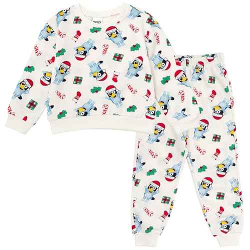 Bluey Halloween Christmas Fleece Sweatshirt and Jogger Pants Outfit Set Toddler to Big Kid Sizes (2T - 10-12)