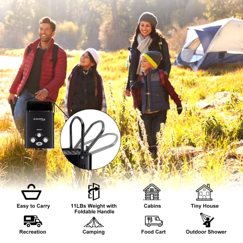 Portable Water Heater Propane Tankless - 6L 1.58GPM RV on demand Hot Gas Outdoor Digital Display Water Heater for Camping,...