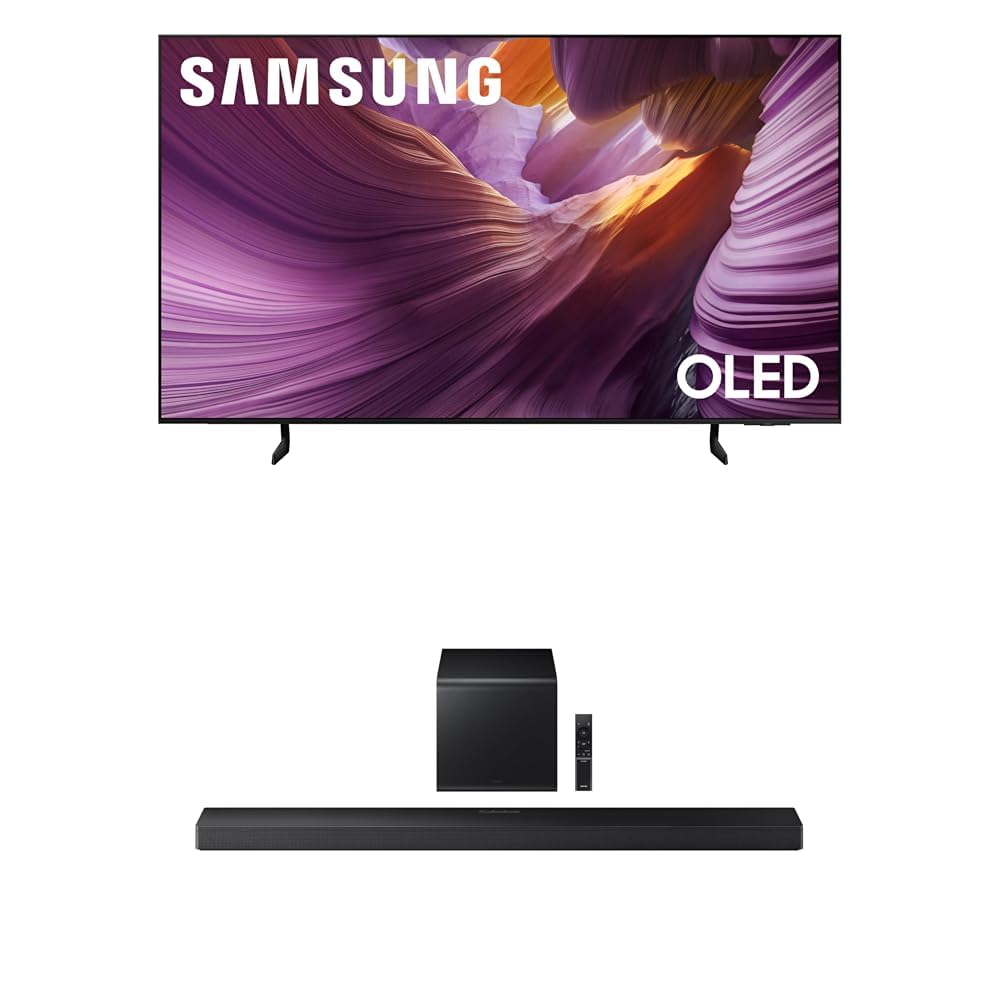 Samsung 83-Inch Class OLED S85F 4K Smart TV (2025 Model) + Samsung Q-Series Soundbar HW-QS700F 3.1.2 ch Subwoofer (2025 Model) Convertible Fit, Wireless Dolby Atmos, Q-Symphony