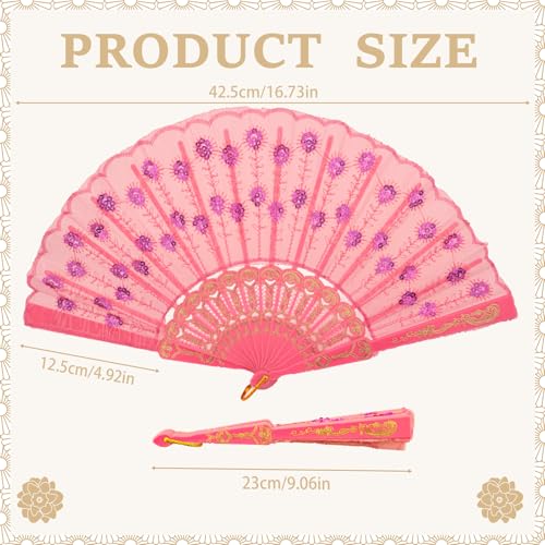 QIRMIZI 30 Pcs Bulk Spanish Hand Fans – Foldable Handheld Fans for Women – Perfect for Parties, Weddings, Church, Dancing,...