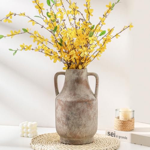 Mitt&Ditt Ceramic Flower Vase with Handles, 11 inch Tall Vase for Centerpieces, Large Decorative Terracotta Vases, Farmhou...