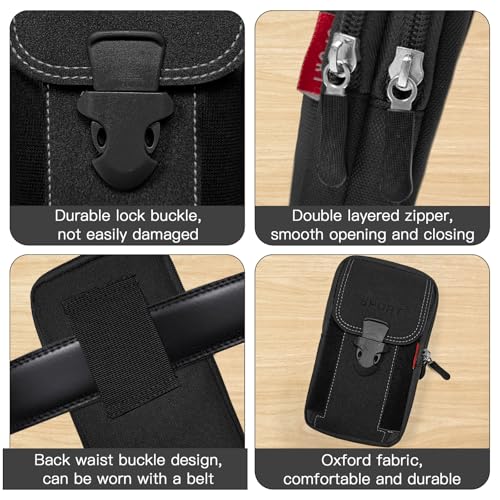 Outdoor sports mobile waist bag 6.8-inch belt wearing design men's sports carry on bag - S-Black