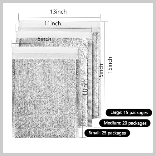 Smilco Reusable Insulation Bags Thermal Box Liners Metalized Box Liners Lunch Food Shopping Bag Insulated Lining Waterproo...