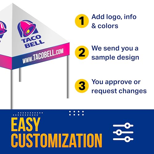 Custom Canopy with Logo by DOT4DOT for 10x10 Pop Up Tent Personalized Customizable Heavy Duty for Events