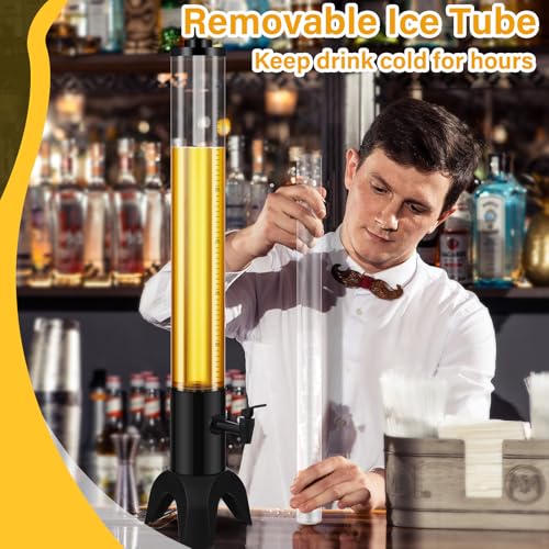 Mumufy 6 Pcs Drink Tower with Ice Cube 3 L/ 101 oz BEER Dispensers for Parties Tabletop Mimosa Tower Margarita Tower for B...