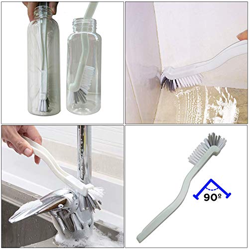 Multi-Purpose Scrub Brush Set - 4 Pack Kitchen Cleaning Brushes with Stiff Bristles for Dishes, Pots, Pans, Sink & Bottles...