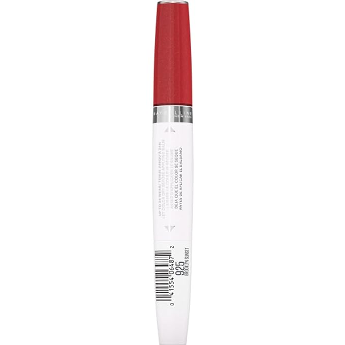 MAYBELLINE Super Stay 24 2-step Long Lasting Liquid Lipstick and Lip Balm, 925 Brooklyn Sunset, 1 count