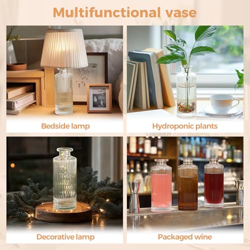 ComSaf Small Vases for Flowers Mini Clear Glass Bud Vases in Bulk, 5.2 inch Tall Mini Flower Vase, Vases for Centerpiece, ...