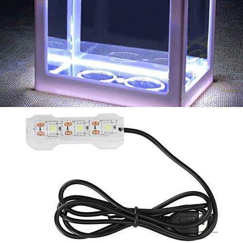 LED Aquarium Light, Light Weight USB Charging Underwater Light, Plastic Waterproof 2.4X0.8Inch for Aquarium Freshwater Off...
