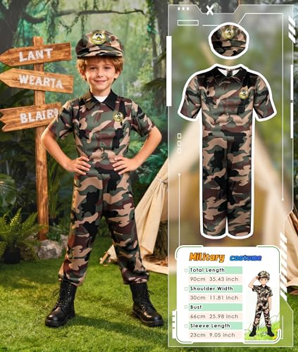 Teuevayl Boys Muscle Chest Dress up Costumes Trunk with Superhero, Construction Worker, Military Costume, Kids Pretend Rol...