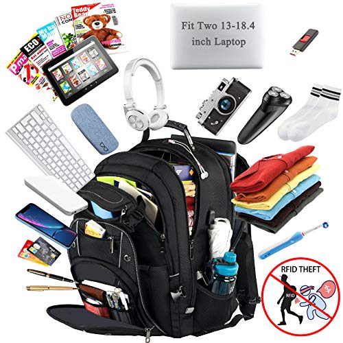 VECKUSON 18.4 Laptop Backpack for unisex, 60L Extra Large Gaming Laptops Back Bag with USB Charger Port,TSA Friendly Fligh...