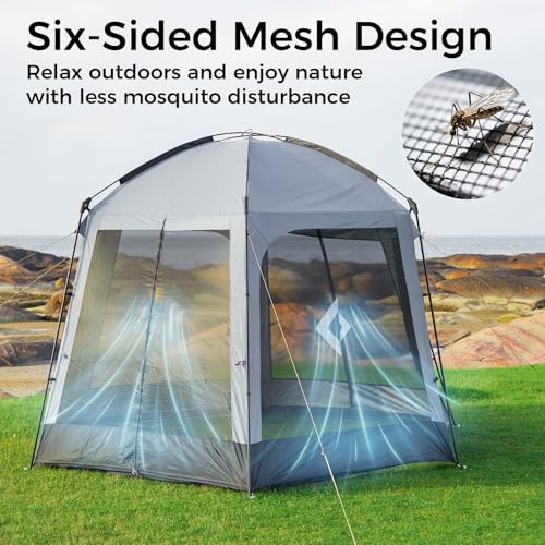KingCamp Screen Tent, Camping Tent for 6-8 Person 12' x 12' Portable Screen House Room with Detachable Sunshade for Campin...