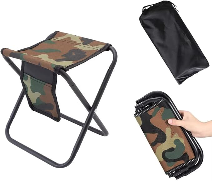 Qesonoo Mini Portable Folding Stool, Camping Fishing Stool for Adults Fishing Hiking Gardening and Beach with Carry Bag, H...