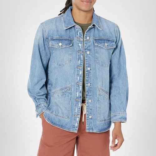 [BLANKNYC] mens Denim Long Shacket, Hours Later, Large US