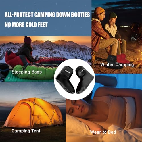 [Upgraded] Ultralight Winter Camping Booties Warm Socks Sleeping Sock for Men & Women,Water-Resistant Warm Soft Cozy for C...