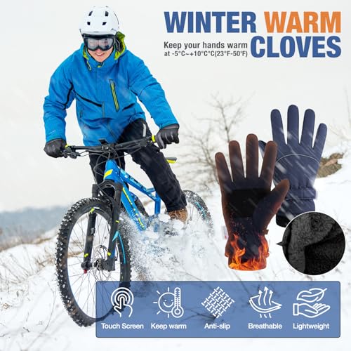 Winter Ski Gloves for Men and Women,Upgraded Windproof Cold Weather Thermal with Touchscreen Fingers for Outdoor Sports