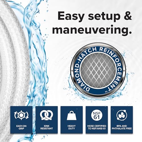 Camco TastePURE 25-Ft Water Hose - RV Drinking Water Hose Contains No Lead, No BPA & No Phthalate - Features Diamond-Hatch...
