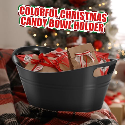 Norme 24 Pcs Oval Storage Tub with Handles 4.5L Plastic Ice Bucket, Wine, Beer, Champagne Drink Cooler for Parties, Bevera...