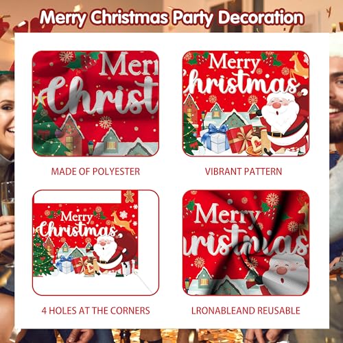 Christmas Party Decorations Set with Photo Booth Frame, Merry Christmas Banner, 35 Balloons, Photo Props