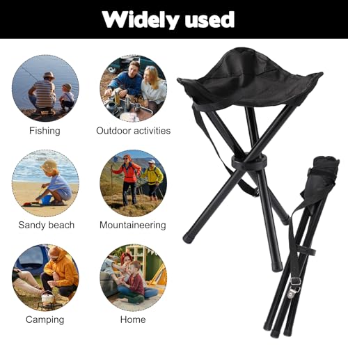 Travel Folding Camping Stool, 14.6 inches Lightweight Outdoor Tripod Chair and Maximum weight 260 lbs Portable Party Chair...