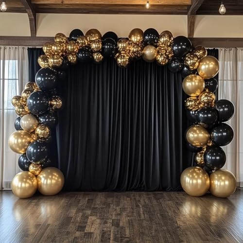 CVPARTYON Black Balloons 125 Pcs Different Sizes Pack of 18 12 10 5 Latex Balloons for Birthday Party Black Balloon Arch K...