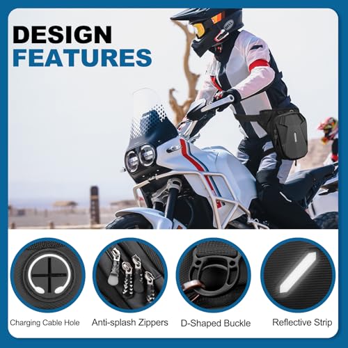 ISEYOU Thigh Bag, Motorcycle Leg Bag for Men Women, Drop Leg Bag with Removable Leg Straps, Multifunctional Gear Bags for ...