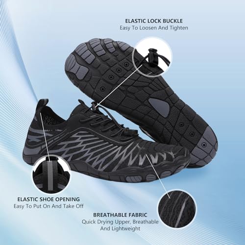 SIOSNETA Hike Barefoot Shoes for Women Men, Breathable Non-Slip Athletic Footwear, Wide Toe Water Shoes for Hiking, Non-Sl...