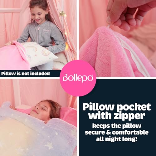 Kids Sleeping Bag for Boys & Girls - Glow in The Dark for Ages 3+, Large With Pillow Pocket, Extra Soft Toddler Blanket (6...