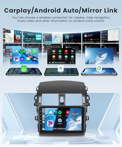 4Core 4G+64G Android 15 Car Radio for Toyota Corolla 2009-2013 Car Stereo Wireless Carplay, Rimoody 9'' HD Touchscreen Mir...