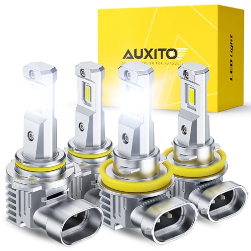 AUXITO 9005 H11 LED Bulbs, 900% Brighter HB3 H8 Light Bulbs, Plug N Play, 20 Years Long Lifespan, No Flicker, 99% Compatib...