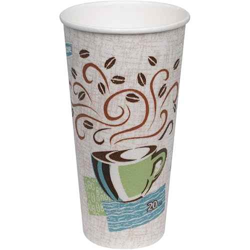Dixie PerfecTouch 20 oz Paper Coffee Cups By GP PRO, Coffee Haze Design, 500 Count (25 Disposable Cups Per Sleeve, 20 Sleeves Per Case), 5320CD