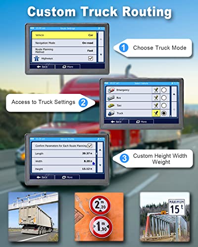 OHREX N800 GPS Navigator for Car with Bluetooth, 7” Truck GPS Commercial Drivers, 2026 Maps (Free Lifetime Updates), Semi ...