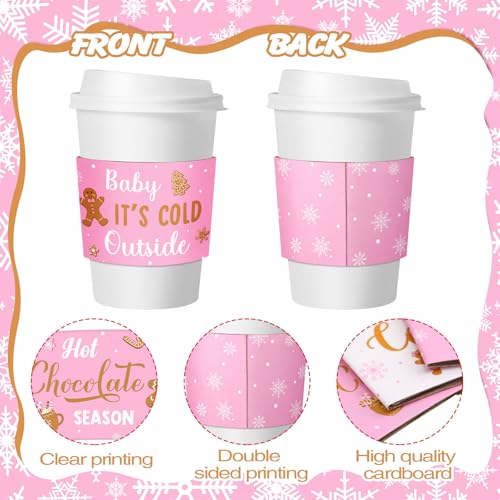 Jingmore 36 Pcs Hot Cocoa Bar Coffee Cup Sleeves Baby It's Cold Outside Coffee Holder Hot Chocolate Bar Disposable Brewed ...