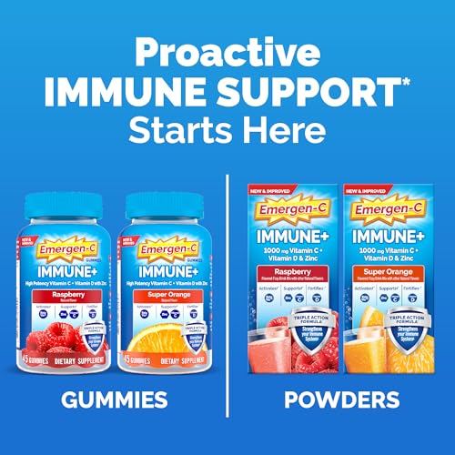 Emergen-C Immune+ Triple Action Immune Support Powder, BetaVia (R), 1000mg Vitamin C, B Vitamins, Vitamin D and Antioxidan...