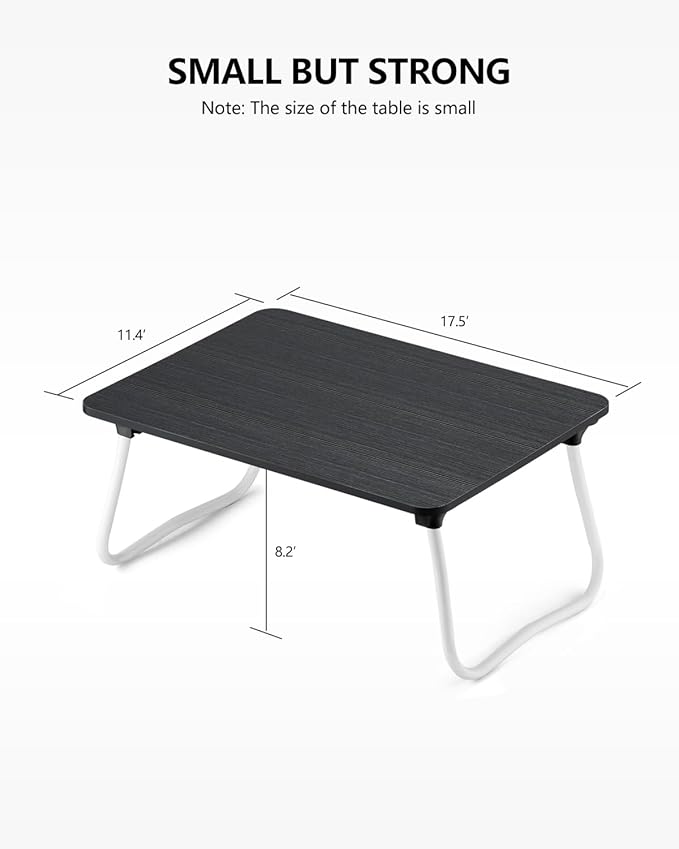 ZEAPTAC Laptop Bed Desk, Foldable Lap Desk, Portable Laptop Stand, Lightweight & Mini Table for Breakfast/Picnic/Drawing/Couch/Floor - Black