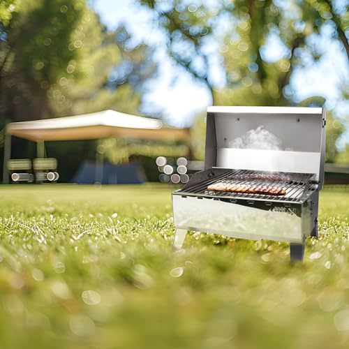 Camco Kuuma Premium Stainless Steel Mountable Gas Grill w/Regulator -Compact Portable Size Perfect for Boats, Tailgating a...