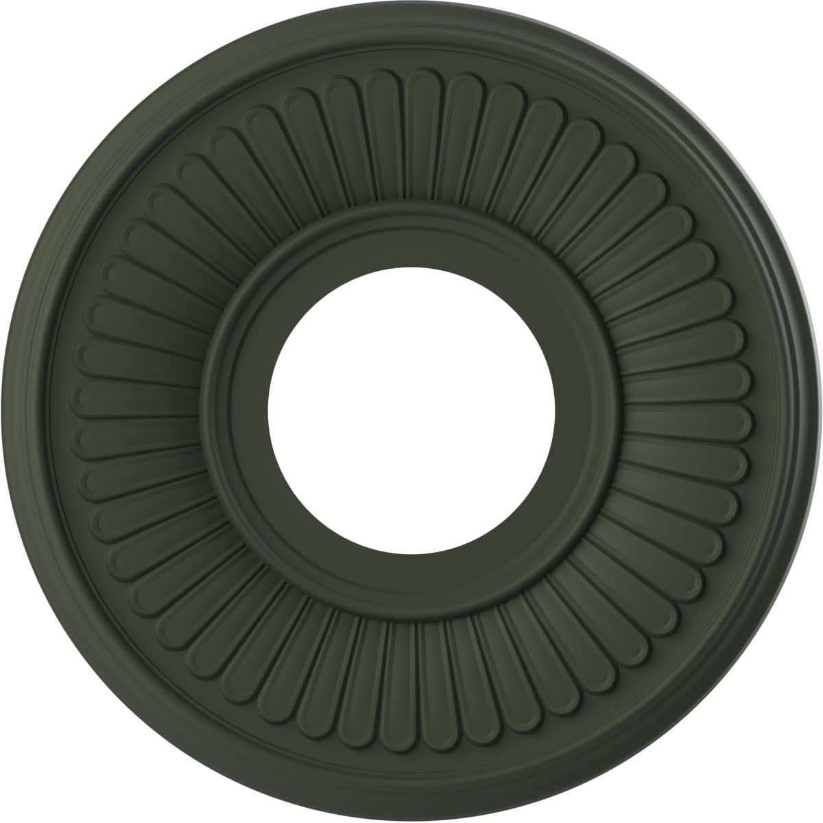 Ekena Millwork 10Od X 3 1/2Id X 3/4P Berkshire Thermoformed Pvc Ceiling Medallion (Fits Canopies Up To 4 1/2), Ultracover Satin