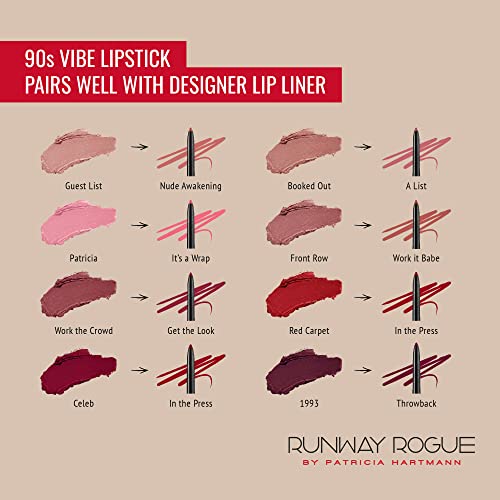 Runway Rogue 90s Vibe Lipstick Trio, Moisturizing Matte Lipstick Set, (¡®Patricia¡¯, ¡®Front Row¡¯, ¡®Booked Out¡¯)