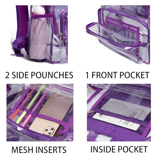 Vorspack Clear Backpack - Heavy Duty PVC Transparent See Through Backpack for College & Workplace