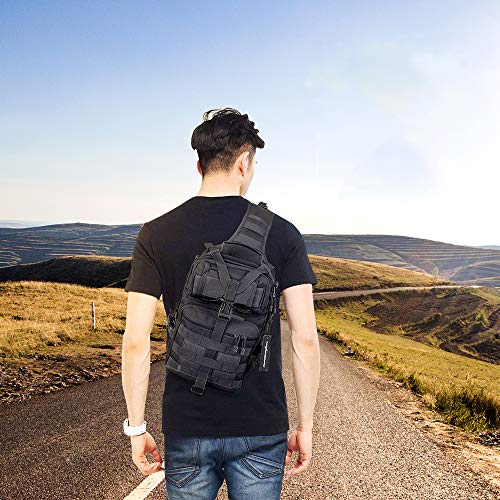 hopopower Tactical Sling Bag, Sport Bag Military Rover Shoulder Backpack EDC Assault Range Bag, Chest Pack Handbag Waterproof