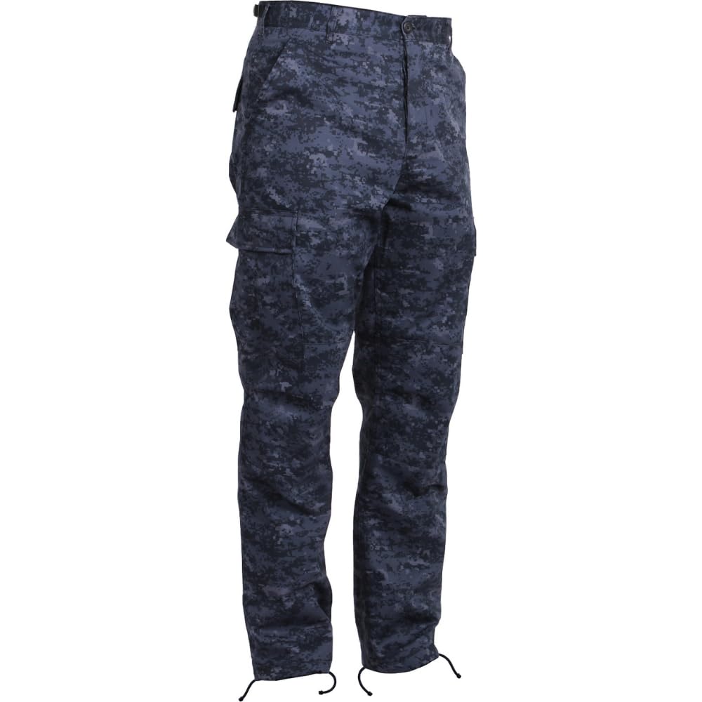 Men's Tactical Airsoft Combat Uniform Set Combat Shirt & BDU Pants (Midnight Digital Camo, S)