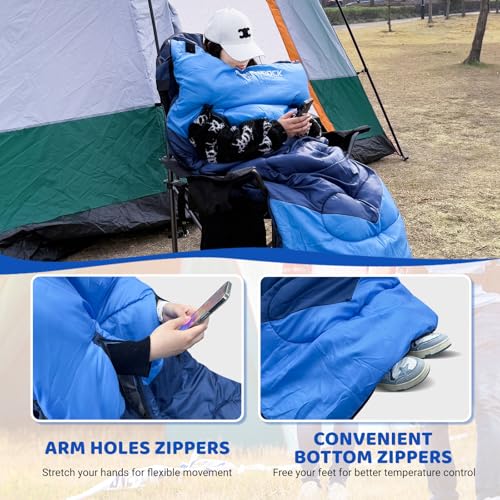 KINGROCK Sleeping Bags for Adults Backpacking Lightweight Waterproof- Cold Weather Sleeping Bag for Adults for Warm Campin...