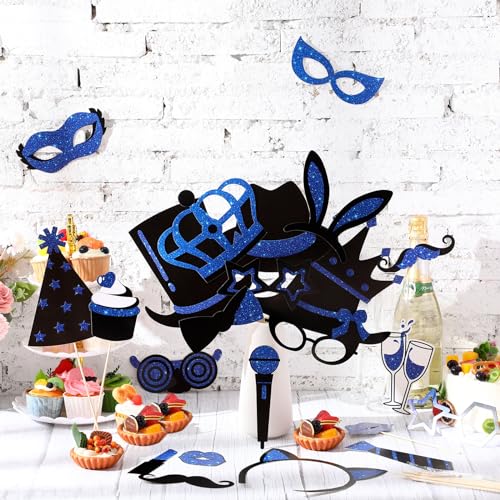 Zonon 24 Pcs Funny Photo Booth Props:Valentine's Day, Mardi Gras, Easter, Family Reunion, Class Reunion, Birthday, Wedding...